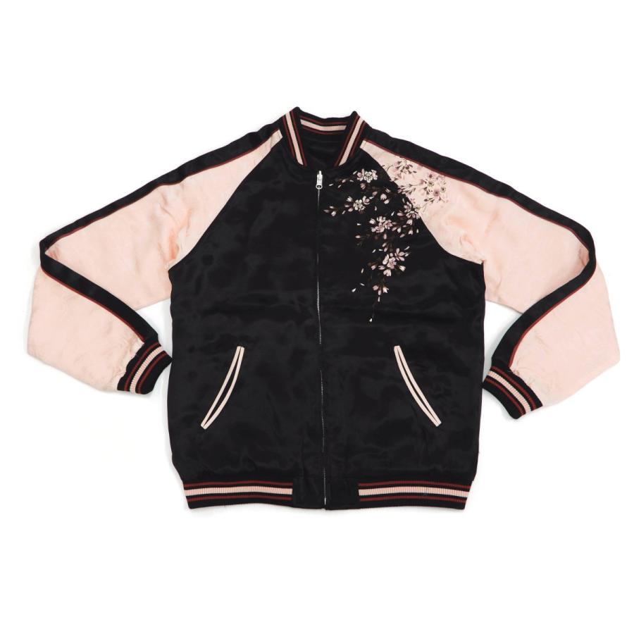 ジャパネスク スカジャン 3RSJ-753 枝垂桜柄 刺繍 メンズ 和柄