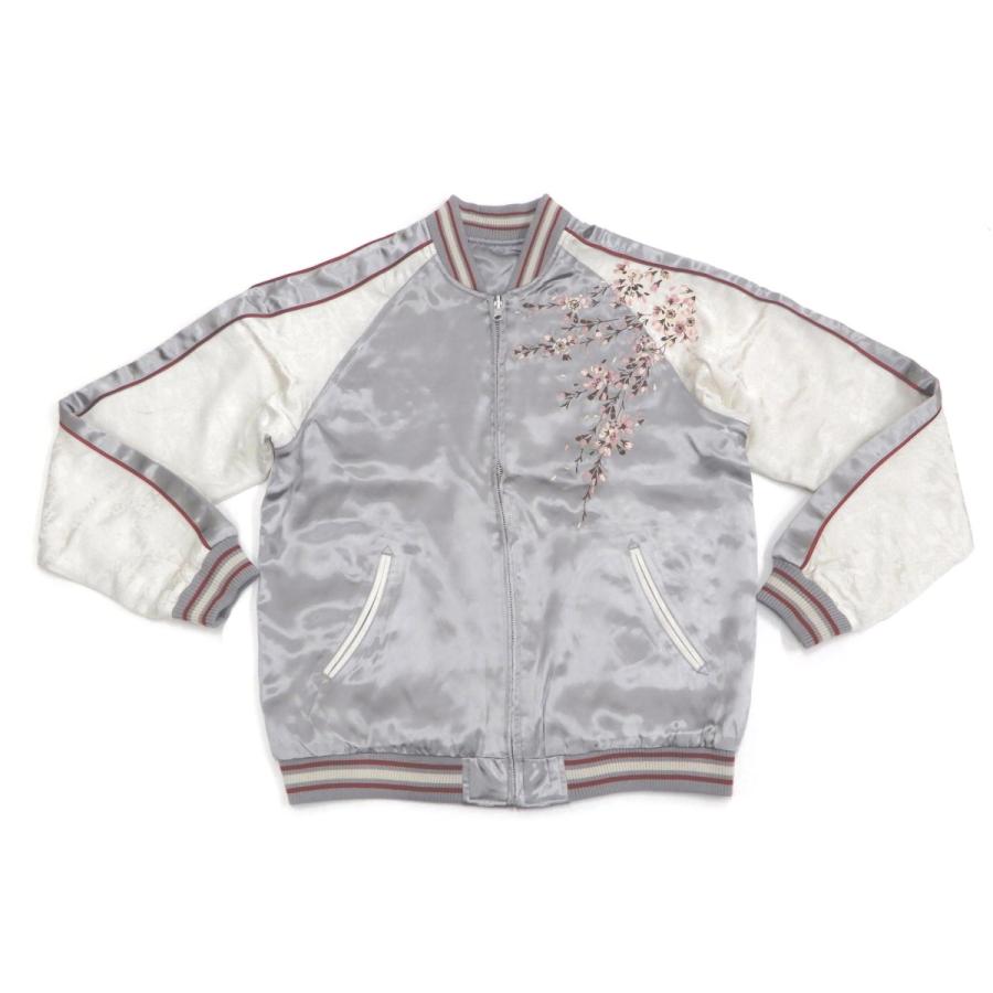 ジャパネスク スカジャン 3RSJ-753 枝垂桜柄 刺繍 メンズ 和柄