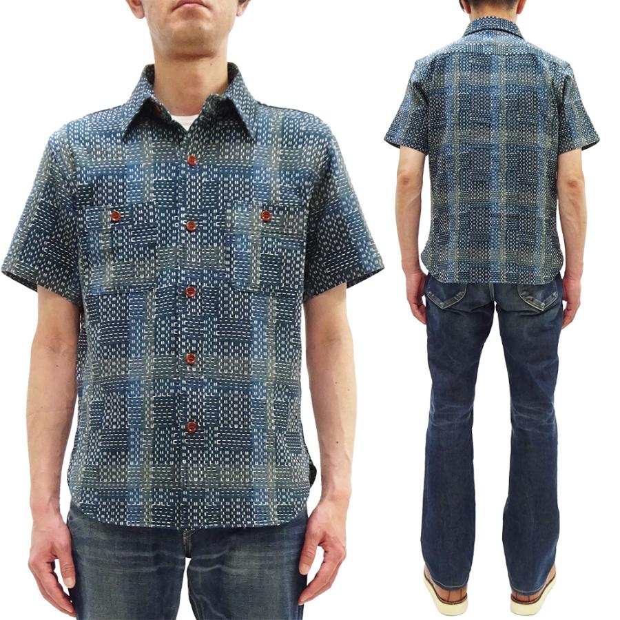 ステュヂオ ダ ルチザン 野良着刺し子 半袖シャツ サイズ42 STUDIO D'ARTISAN（ステュディオ・ダ・ルチザン） 野良着刺し子シャツ