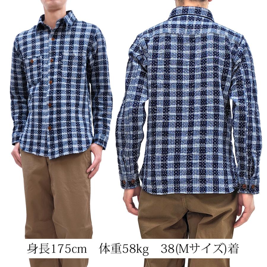Studio Dartisan 長袖シャツ 40　野良着刺し子 STUDIO D'ARTISAN（ステュディオ・ダ・ルチザン） インディゴ野良着