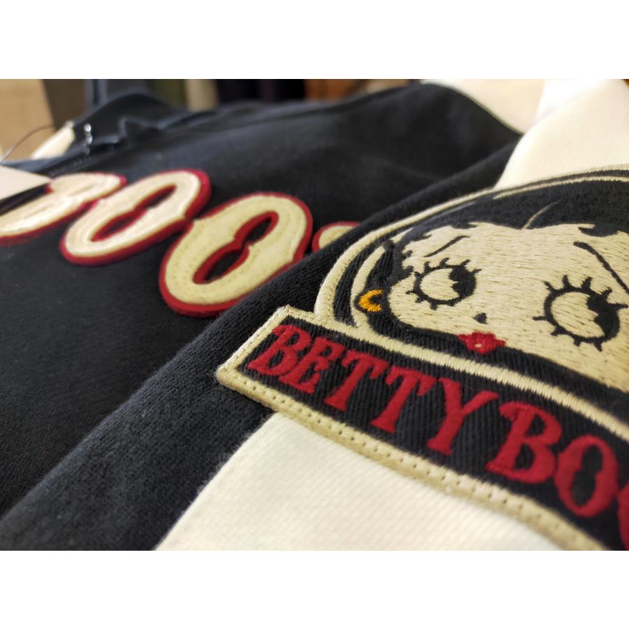 ベティ・ブープ ブレイブマン パーカー Betty 裏毛スウェットパーカー フェルトパッチ&刺繍 BBB-2240 黒 新品｜rodeomatubara｜07