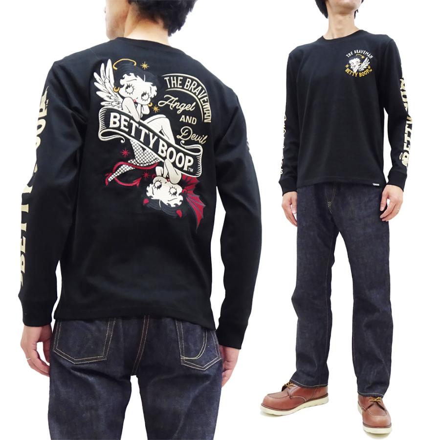 BETTY BOOP ベティ・ブープ ブレイブマン 長袖Tシャツ BETTY BOOP ベティ・ブープ ブレイブマン 長袖Tシャツ