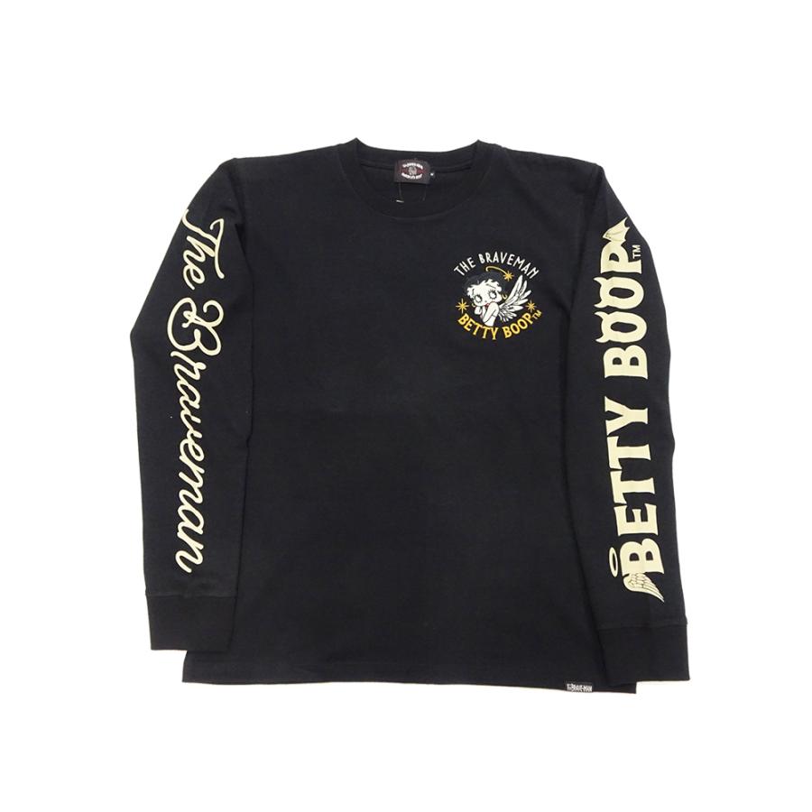 BETTY BOOP ベティ・ブープ ブレイブマン 長袖Tシャツ BETTY BOOP ベティ・ブープ ブレイブマン 長袖Tシャツ
