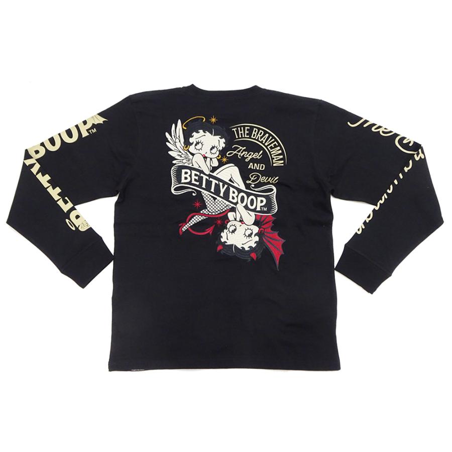 BETTY BOOP ベティ・ブープ ブレイブマン 長袖Tシャツ BETTY BOOP ベティ・ブープ ブレイブマン 長袖Tシャツ