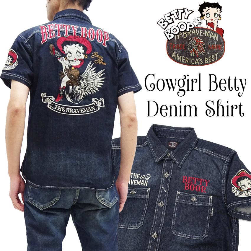 BETTY BOOP ベティ・ブープ ブレイブマン デニムシャツ BETTY BOOP ベティ・ブープ ブレイブマン デニムシャツ
