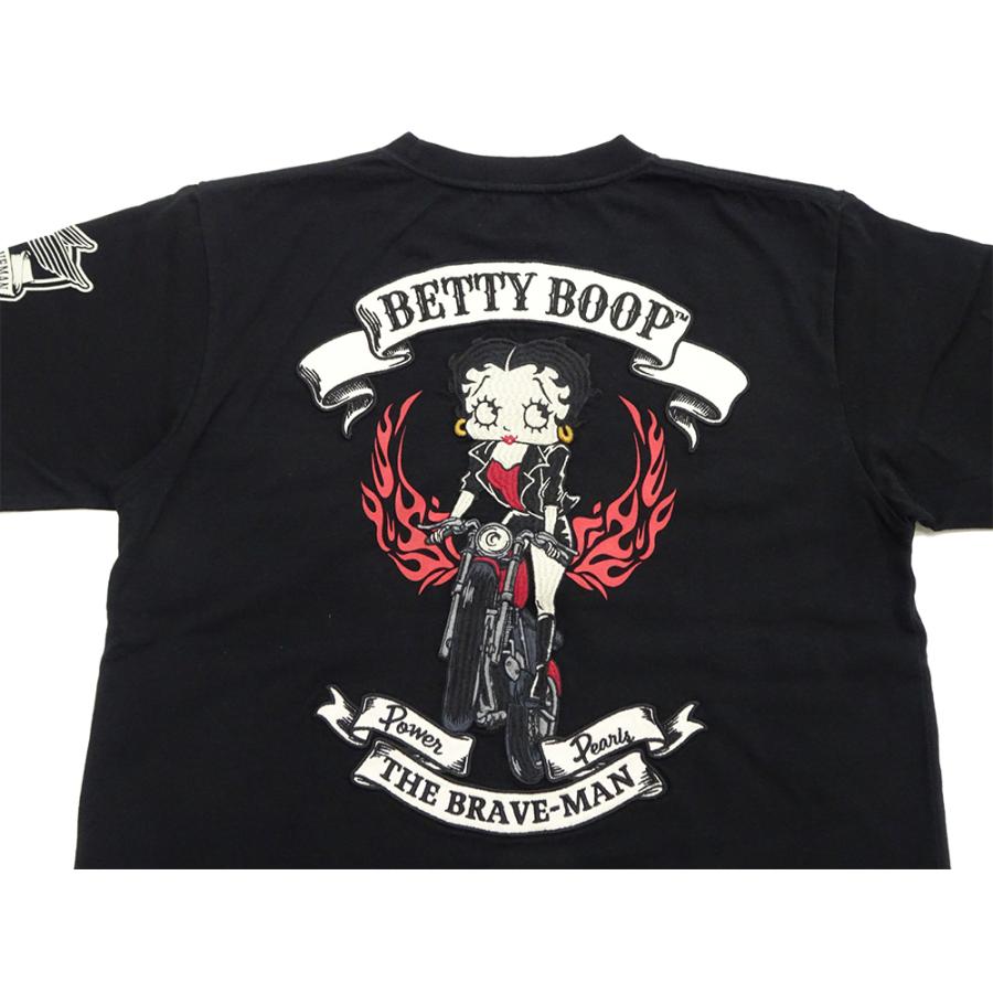 THE BRAVEMAN × BETTY BOOP ベティ Tシャツ 刺繍 BETTY BOOP（ベティ ブープ） THE BRAVEMAN × ベティ × バイク 柄 刺繍