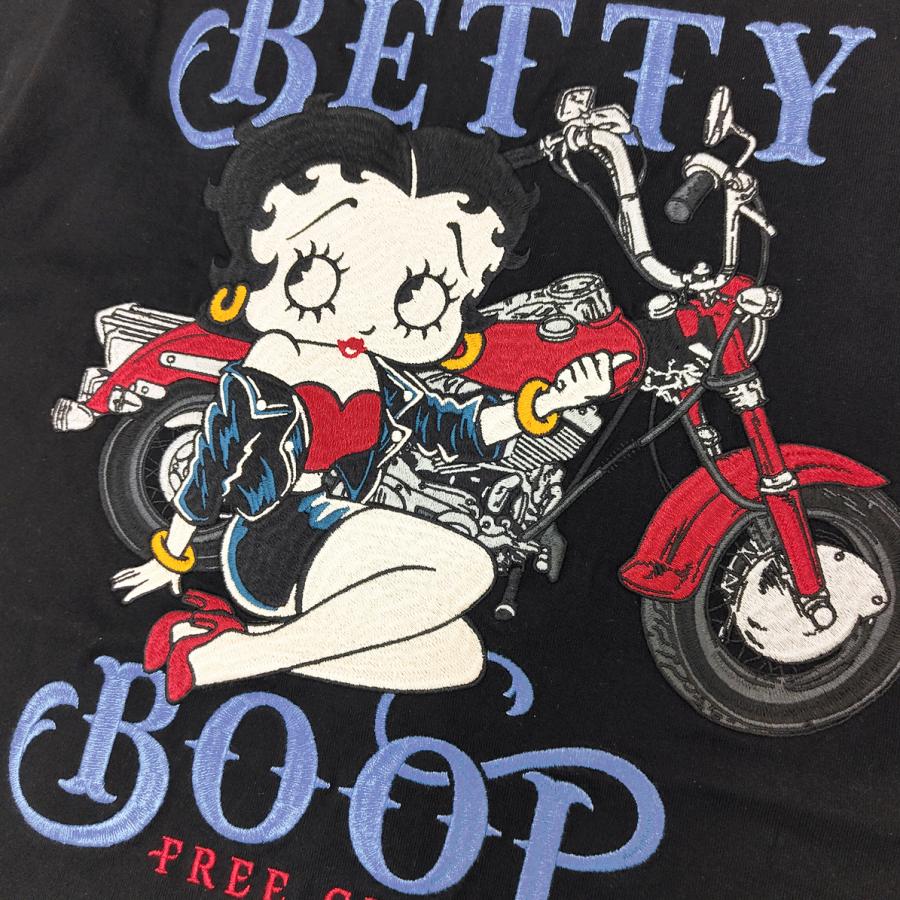 奇妙 ベティちゃん　バイク ビックプリント　Tシャツ BETTY BOOP（ベティ ブープ） 半袖Tシャツ ベティちゃん Free Custom