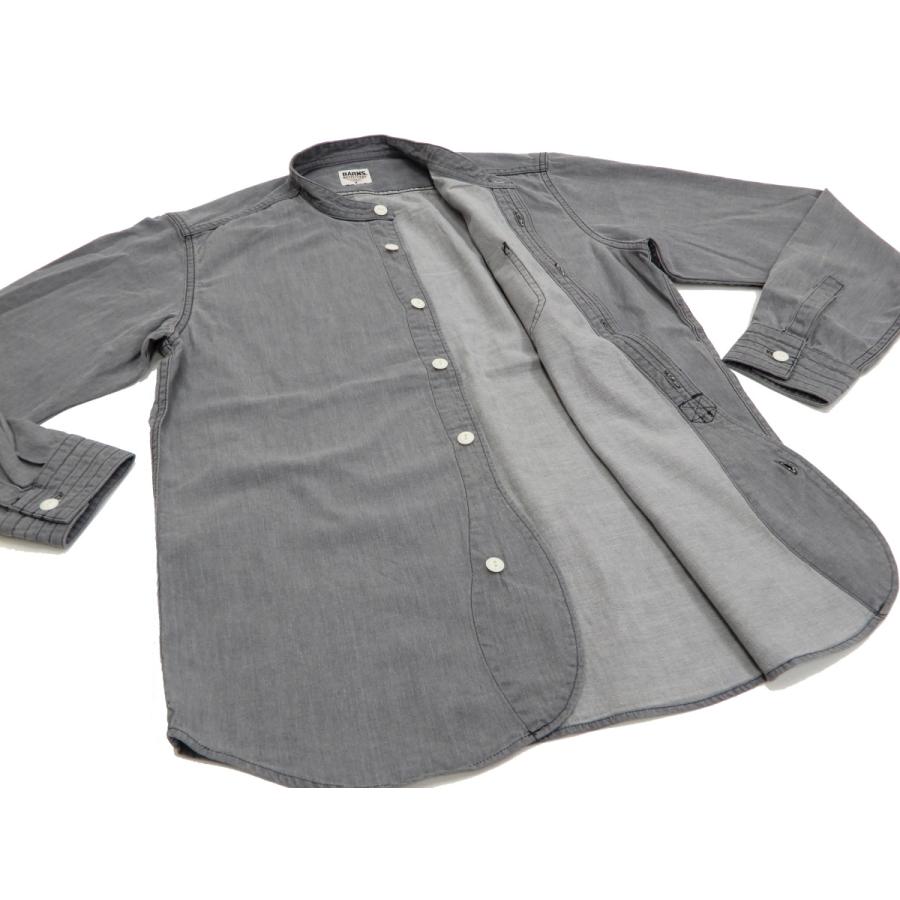 FULLCOUNT グレー ペイント加工 長袖シャツ 40（完売品・1度使用） BARNS OUTFITTERS（バーンズ アウトフィッターズ） バーンズ バンド