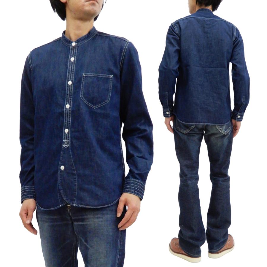 BARNS OUTFITTERS バーンズ バンドカラー デニムシャツ Barns BARNS OUTFITTERS バーンズ バンドカラー デニムシャツ Barns