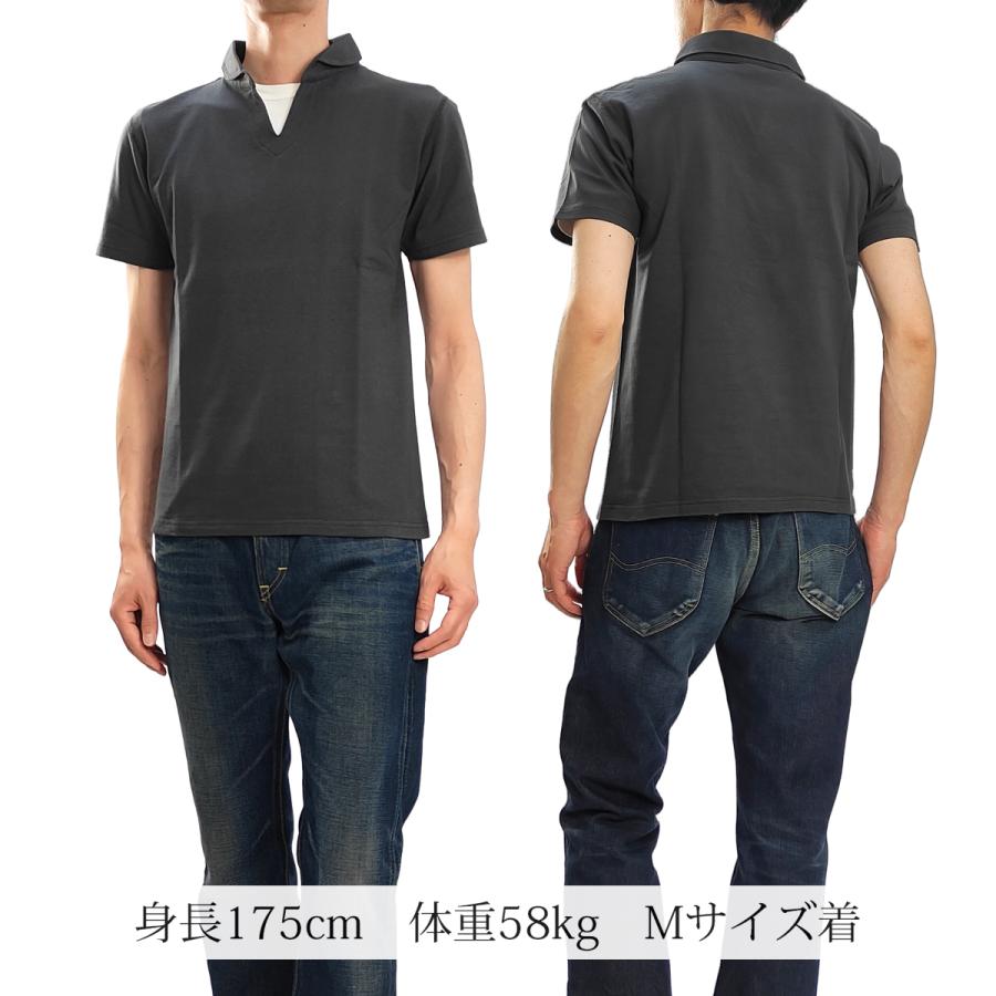 【新品タグ付】マーク＆ロナ スキッパー ポロシャツ 50 黒 グレー XL BARNS OUTFITTERS（バーンズ アウトフィッターズ） バーンズ Cozun天竺