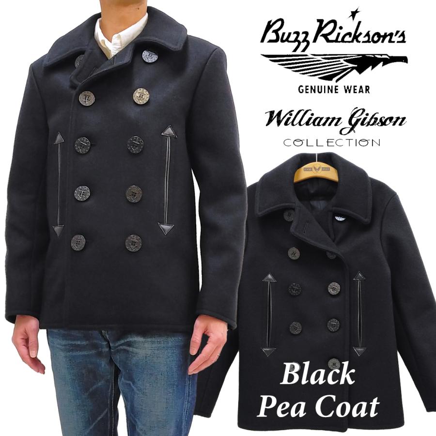 バズリクソンズ ブラック ピーコート ウィリアム・ギブソン Pコート Buzz Rickson's BLACK PEA COAT BR12394 新品  : br12394 : 服の福助商店 - 通販 - Yahoo!ショッピング