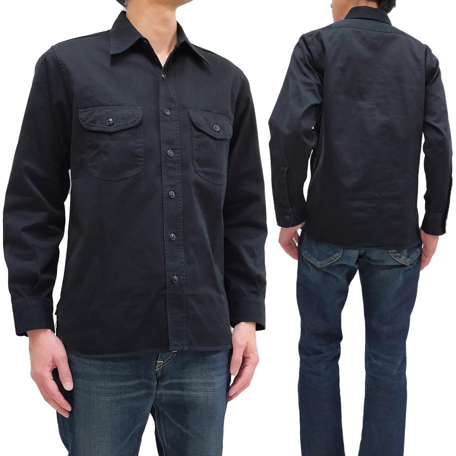 BUZZ RICKSON'S バズリクソンズ ヘリンボーン ワークシャツ 無地 長袖