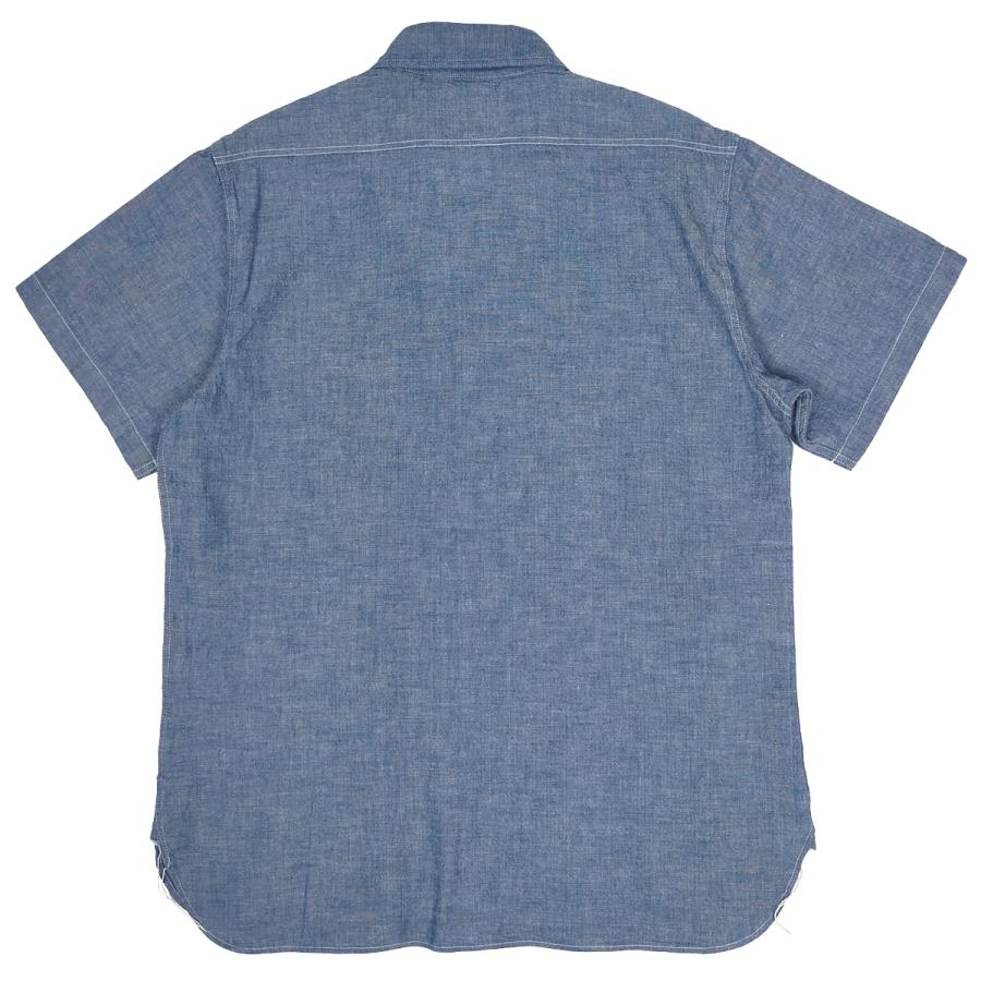 【美品】バズリクソンズ　シャンブレーシャツ　半袖　XL相当　ブルー　日本製 美品】バズリクソンズ シャンブレーシャツ 半袖 XL相当 ブルー 日本製