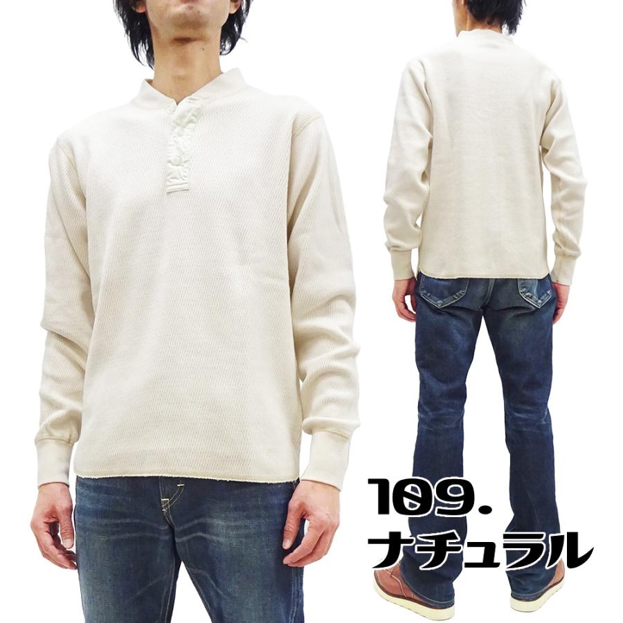 バズリクソンズ サーマル ヘンリーネック 長袖Tシャツ BUZZ RICKSON'S 無地 ワッフル ロンT BR68130 新品｜rodeomatubara｜03