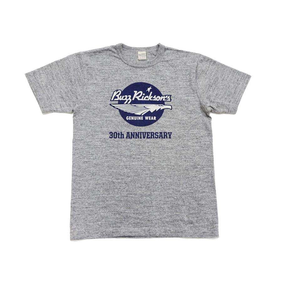 バズリクソンズ スラブ Tシャツ BUZZ RICKSON'S 30周年 アニバーサリーTシャツ BR79194 ヘザーグレー 新品｜rodeomatubara｜04