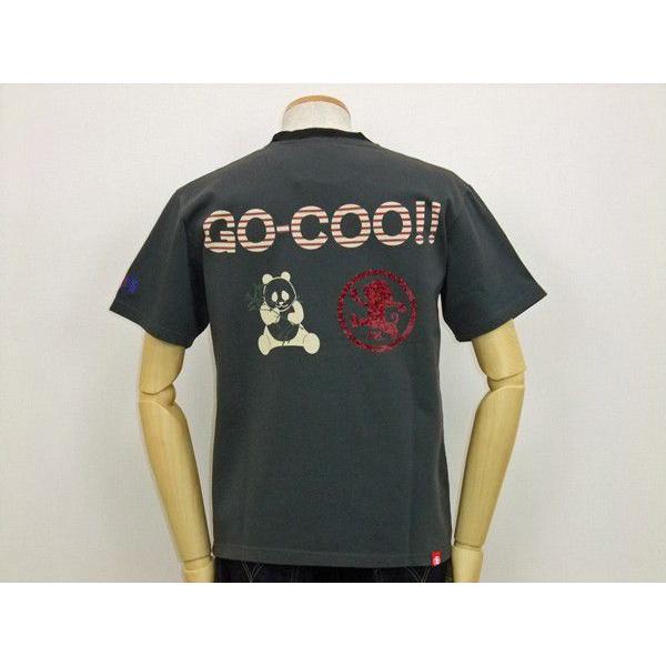 ゴクー 半袖Tシャツ GO-COO 悟空本舗 Tシャツ パンダ柄 GT-56609 チャコール 新品｜rodeomatubara｜02