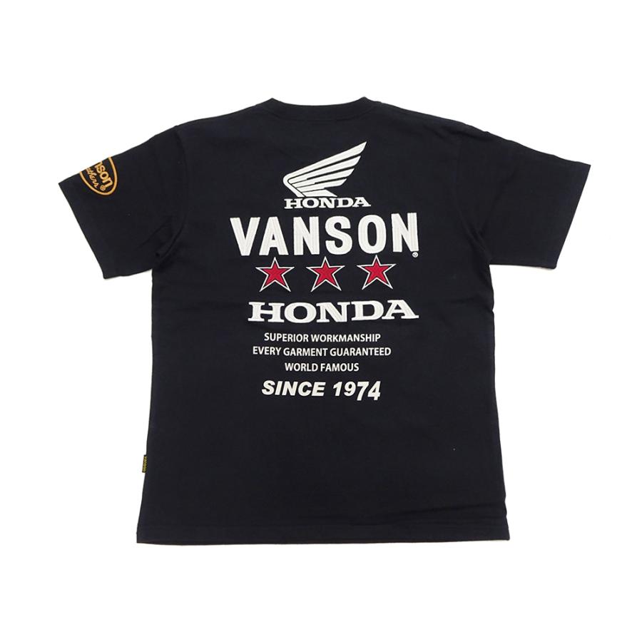 VANSON（バンソン） ホンダ 半袖Tシャツ VANSON HONDA コラボ トリプル