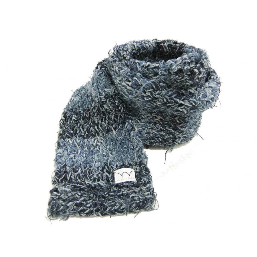 EDWIN GANF マフラー KMG002-142 エドウィン デニム裂織 頑布 ガンフ ブルー 新品 EDWIN（エドウィン） EDWIN GANF マフラー KMG002-142 デニム裂織 頑布