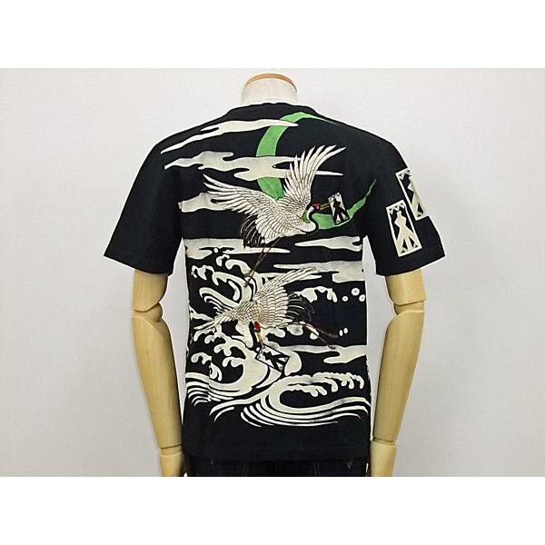 インフィニティ 胤富仁帝 和柄 半袖Tシャツ 鶴株札 MG-246 黒