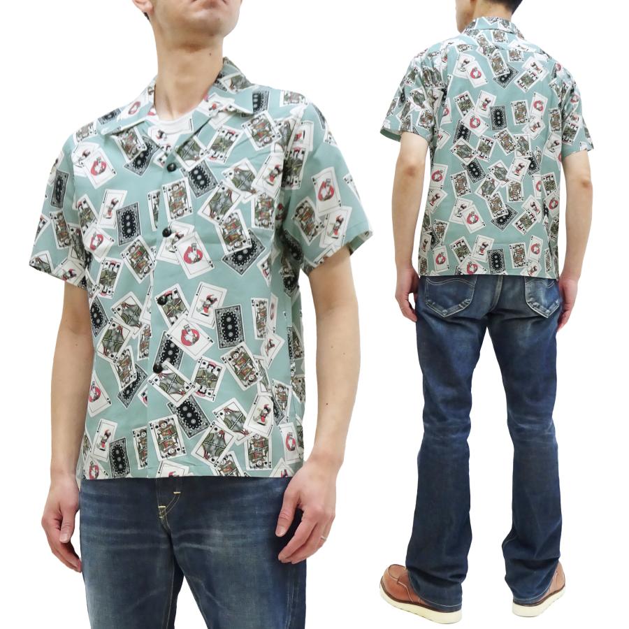 桃太郎ジーンズ　トランプデザイン　アロハシャツ　サイズM 桃太郎ジーンズ アロハシャツ Momotaro Jeans トランプデザイン