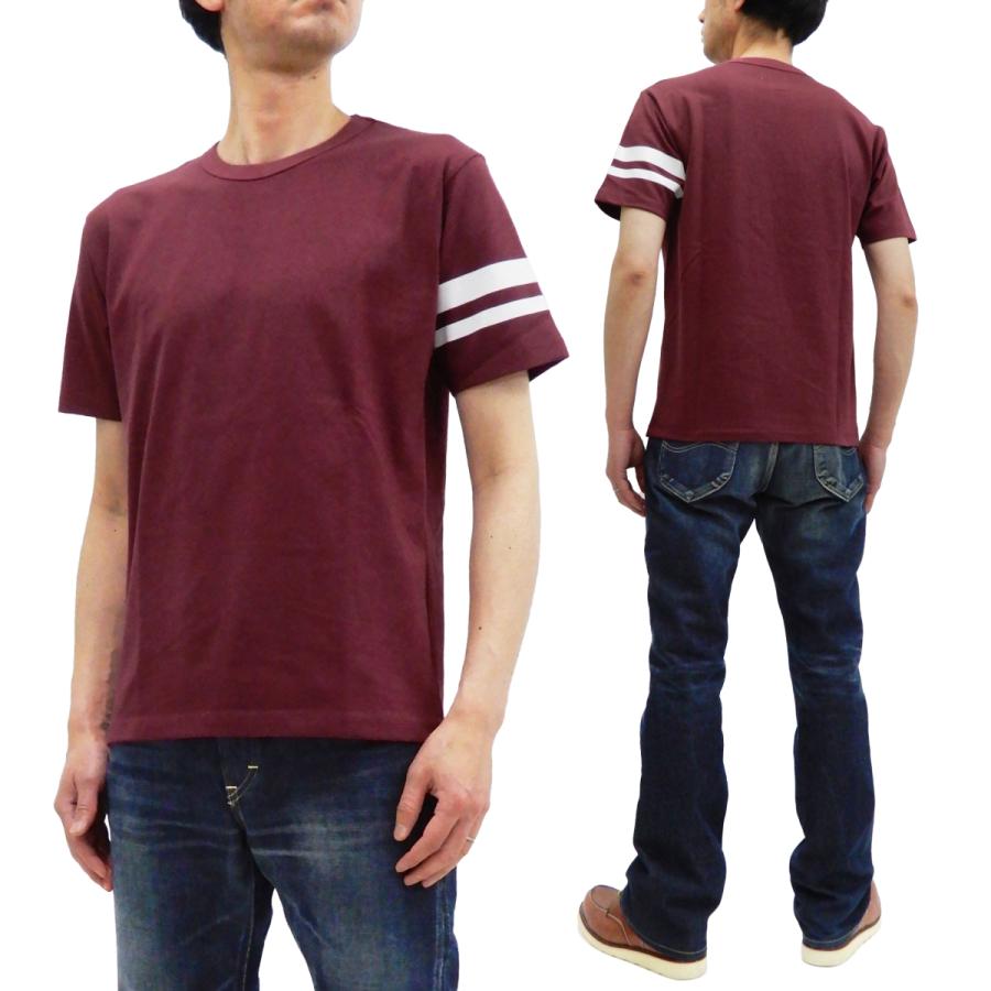 桃太郎ジーンズ 半袖Tシャツ Momotaro Jeans GTB 8.5oz ジンバブエコットン Tシャツ MT002 バーガンディ 新品｜rodeomatubara｜02