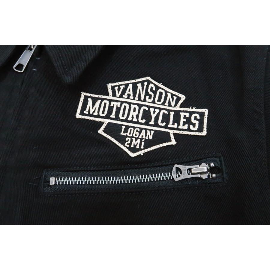 バンソン オールインワン VANSON コットンツイル つなぎ フライングエンブレム NVAO-403NC ブラック 新品｜rodeomatubara｜05