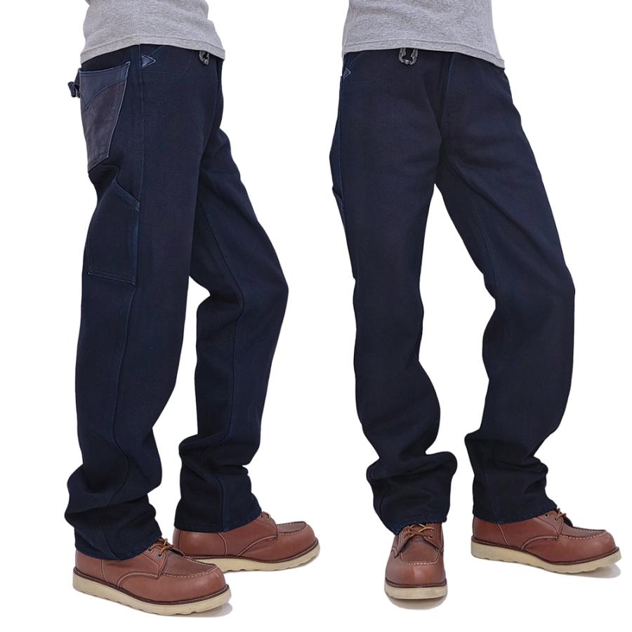 VANSON（バンソン） 21oz インディゴデニム ペインターパンツ レザー