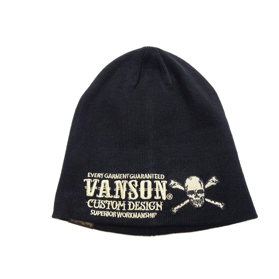 VANSON（バンソン） コットン ワッチキャップ ニット帽 ビーニー ロゴ