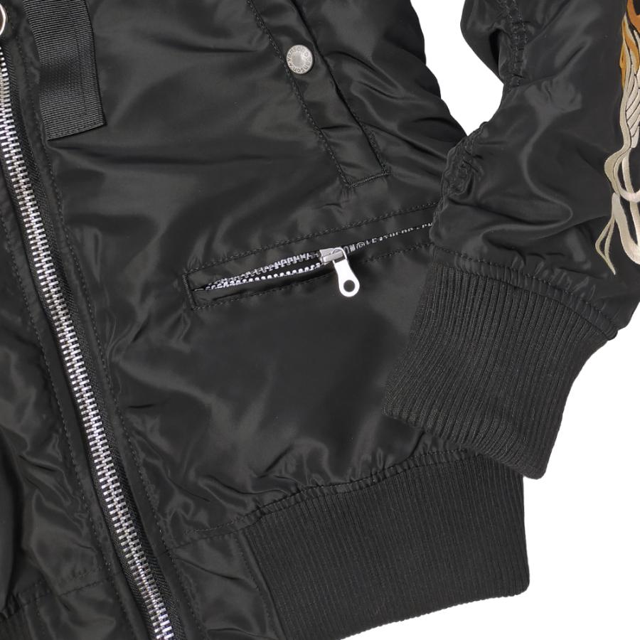 <期間限定セール>VANSON MA-1 フライトジャケット ブラック M VANSON（バンソン） MA-1 フライトジャケット 着脱式フロントネック