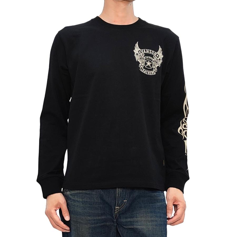 新品バンソンvanson✖️スターウイング✖️長袖Tシャツ✖️インパクト　XXL VANSON（バンソン） ロンT フライングスター 長袖Tシャツ 刺繍