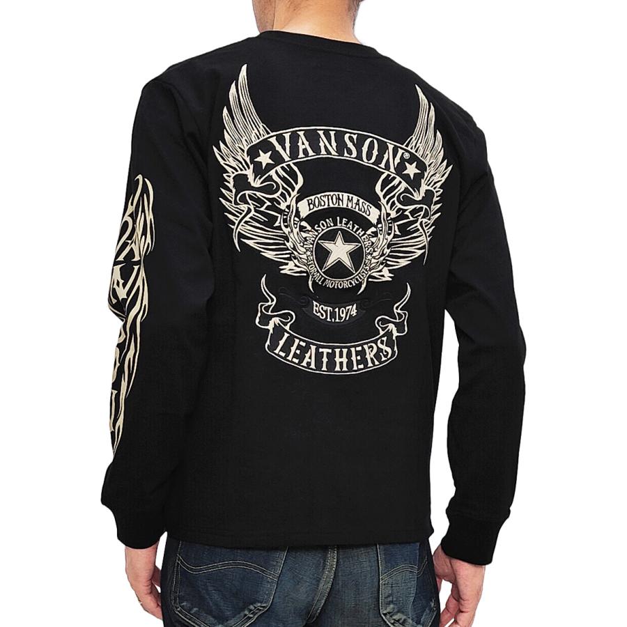 新品バンソンvanson✖️スターウイング✖️長袖Tシャツ✖️インパクト　XXL VANSON（バンソン） ロンT フライングスター 長袖Tシャツ 刺繍