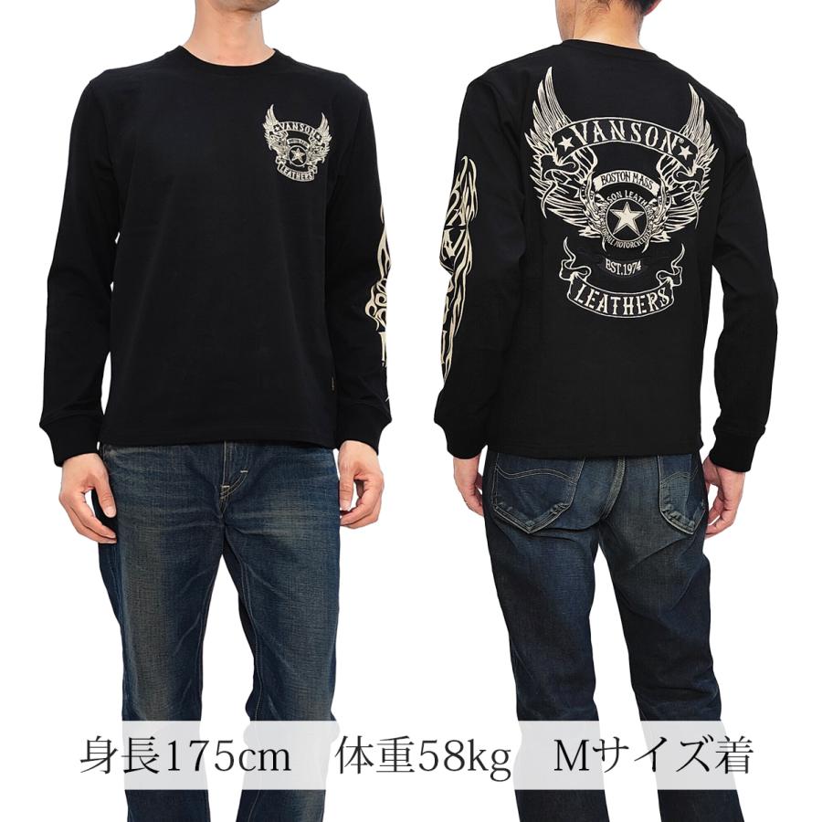 新品バンソンvanson✖️スターウイング✖️長袖Tシャツ✖️インパクト　XXL VANSON（バンソン） ロンT フライングスター 長袖Tシャツ 刺繍