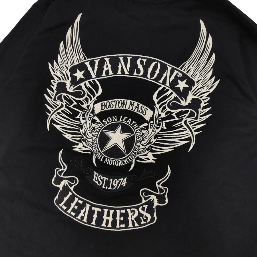 VANSON（バンソン） ロンT フライングスター 長袖Tシャツ 刺繍