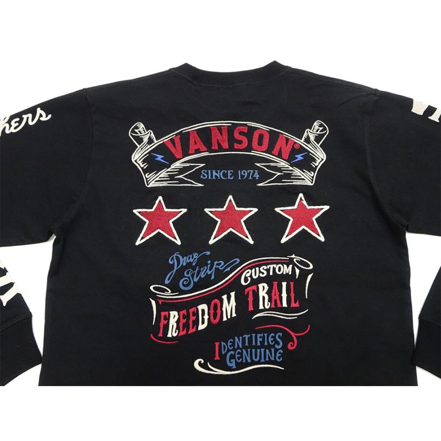 VANSON トリプルスター ロンTEE (NVLT-2604) 【送料無料】バンソン 刺繍 長袖Tシャツ VANSON（バンソン） ロンT VANSON 長袖Tシャツ トリプルスター