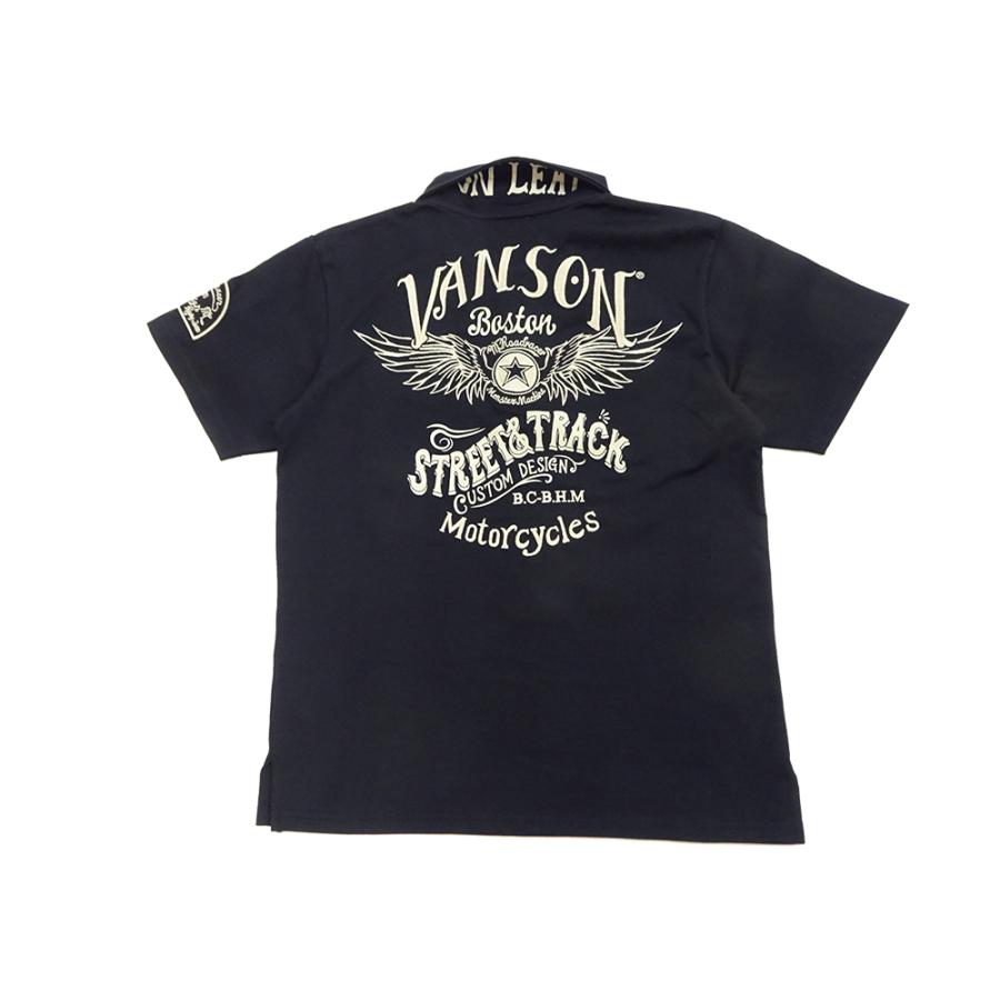 VANSON（バンソン） ポロシャツ フライングスター 半袖 天竺ポロ NVPS