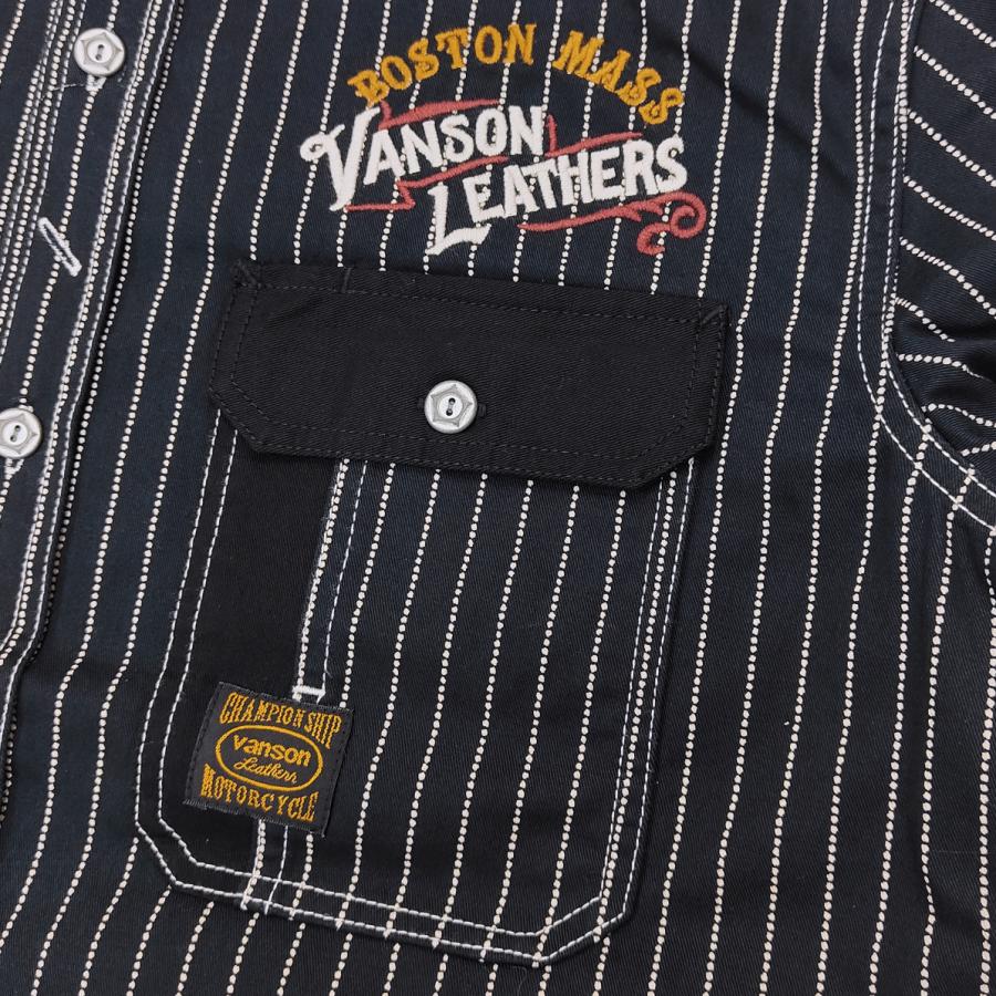 VANSON（バンソン） ウォバッシュストライプ ワークシャツ ツイル 長袖