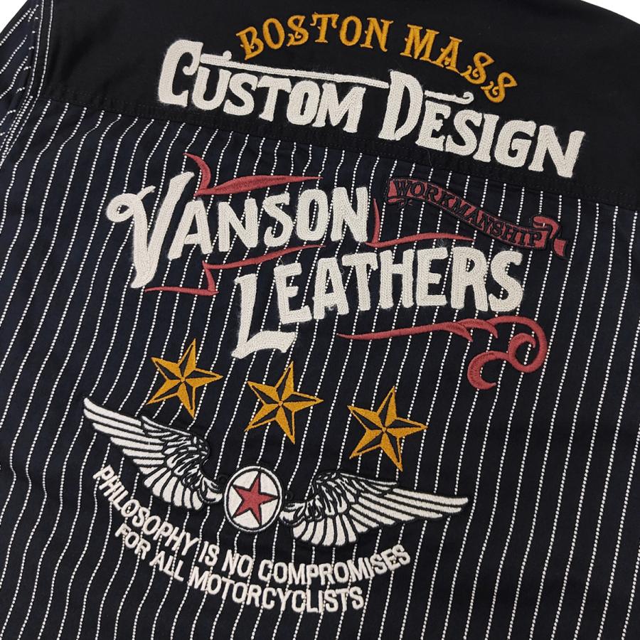 VANSON（バンソン） ウォバッシュストライプ ワークシャツ ツイル 長袖