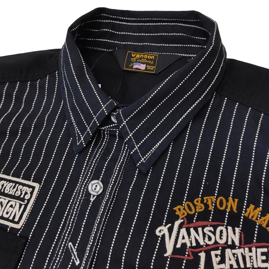VANSON（バンソン） ウォバッシュストライプ ワークシャツ ツイル 長袖