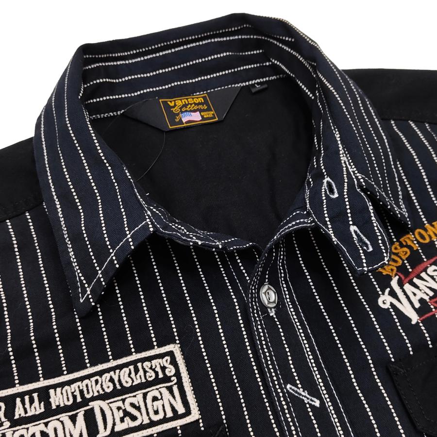 VANSON（バンソン） ウォバッシュストライプ ワークシャツ ツイル 長袖