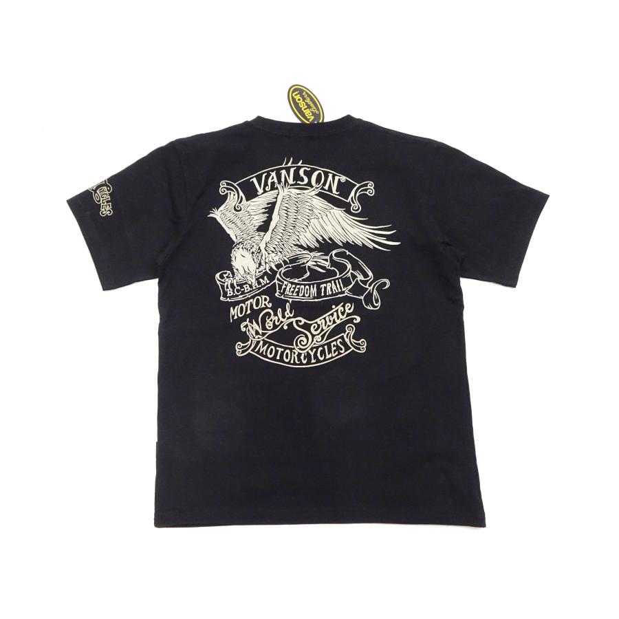 VANSON（バンソン） 半袖Tシャツ アメリカンイーグル 刺繍Tシャツ NVST