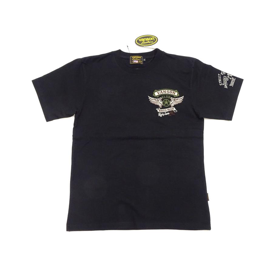 VANSON（バンソン） Tシャツ フライングスター 刺繍 半袖Tシャツ NVST