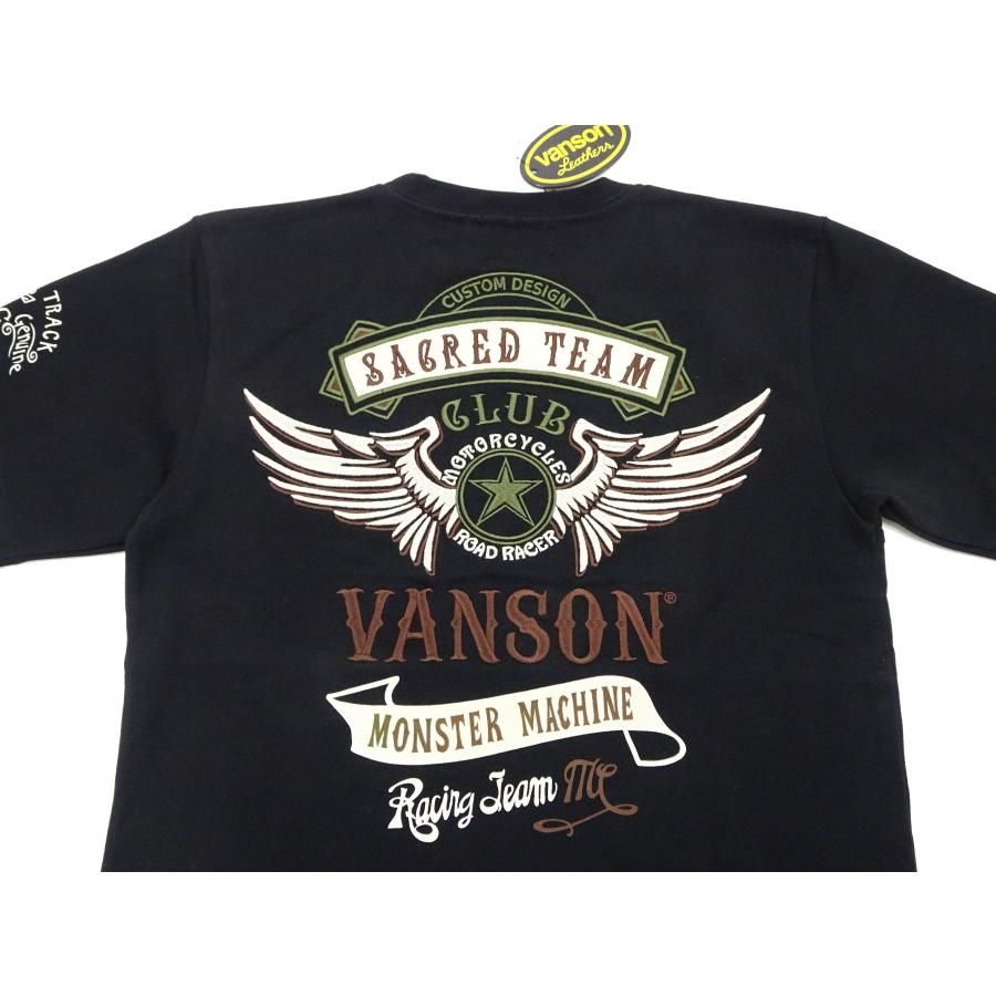 VANSON（バンソン） Tシャツ フライングスター 刺繍 半袖Tシャツ NVST