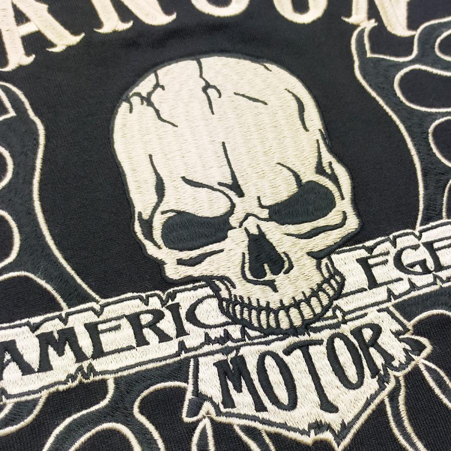 VANSON（バンソン） Tシャツ スカル ファイアーパータン 刺繍