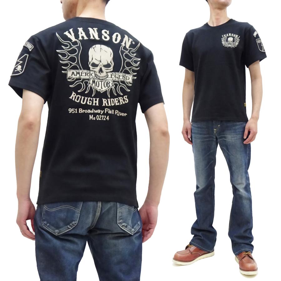 VANSON（バンソン） Tシャツ スカル ファイアーパータン 刺繍
