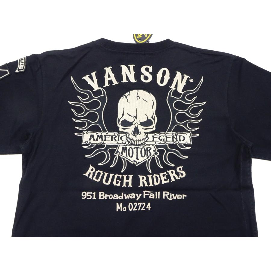 VANSON（バンソン） Tシャツ スカル ファイアーパータン 刺繍