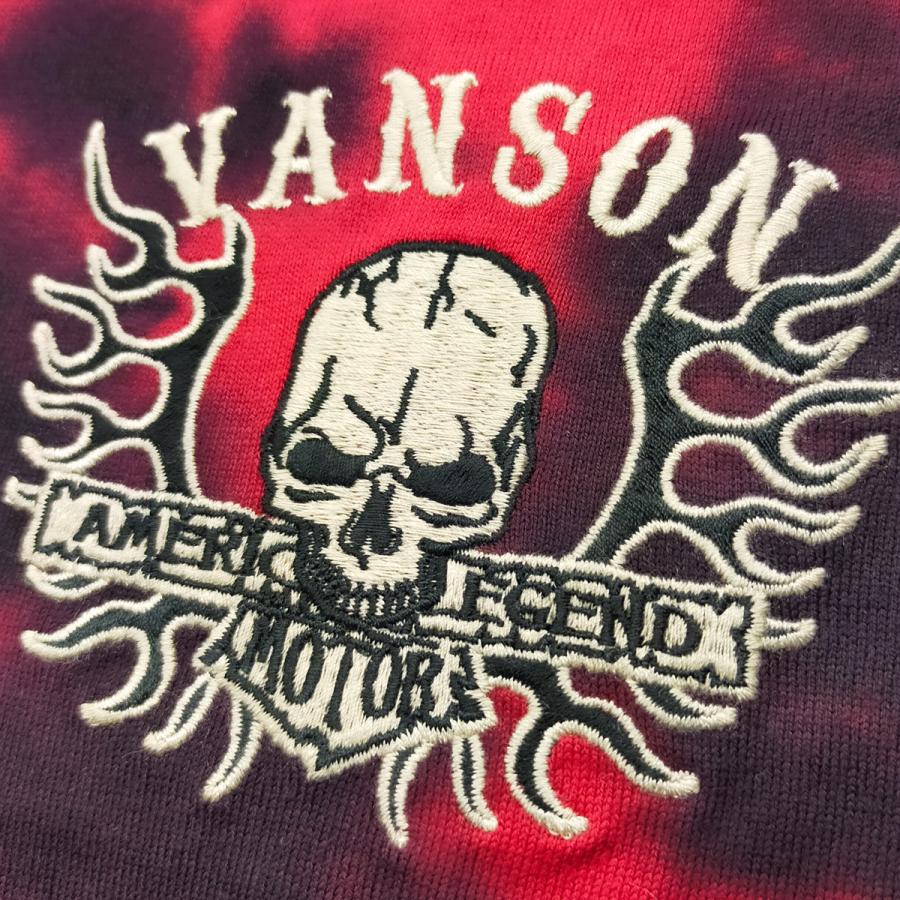 VANSON（バンソン） Tシャツ スカル ファイアーパータン 刺繍