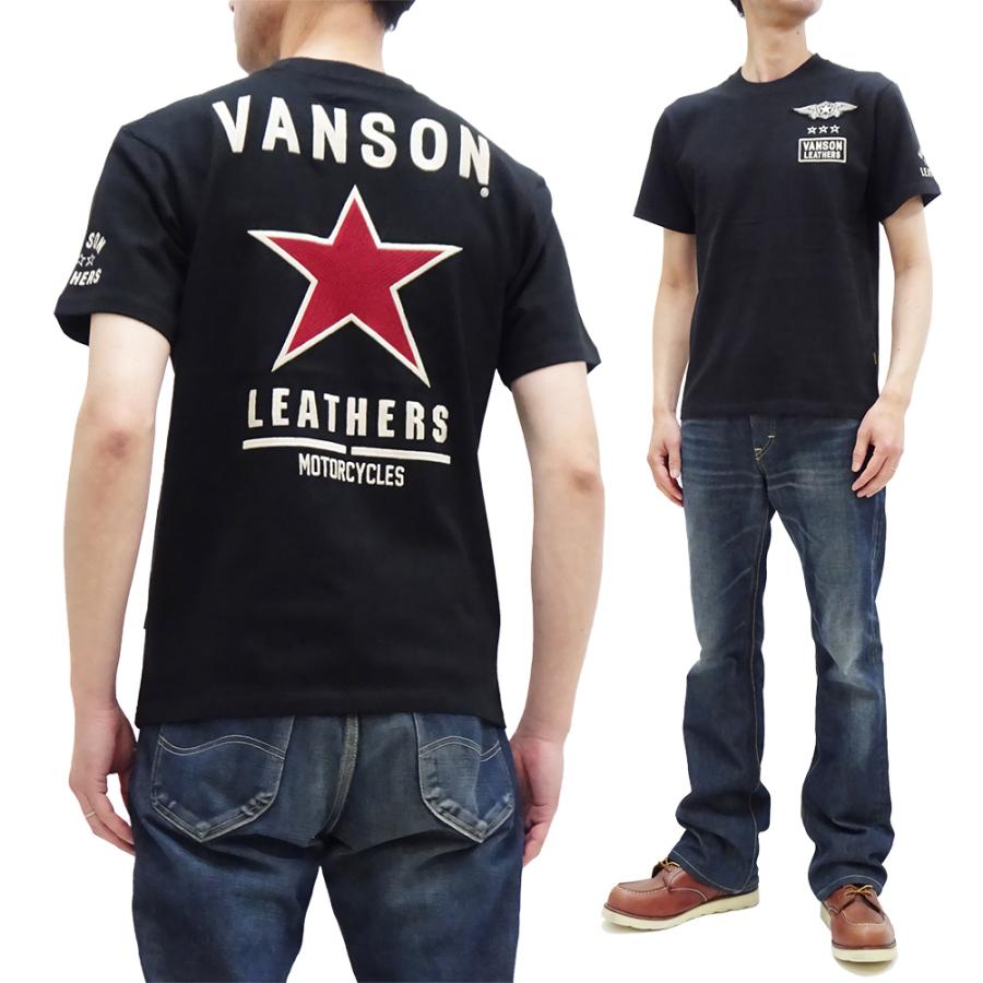 VANSON（バンソン） Tシャツ ワンスター 刺繍＆ワッペン 半袖Tシャツ