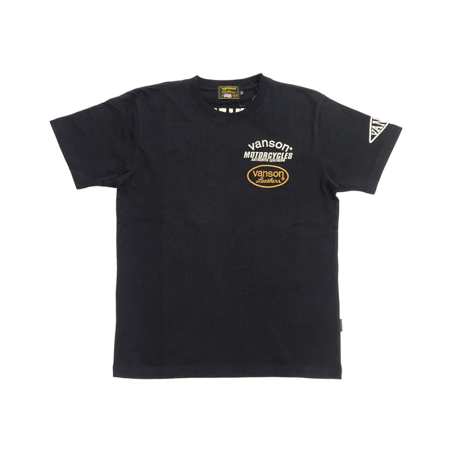 VANSON（バンソン） 半袖Tシャツ レッドスターPt. × ロゴ刺繍 モーター