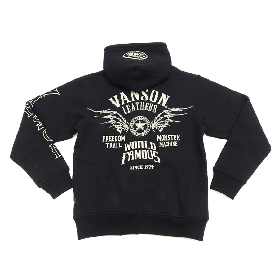 VANSON（バンソン） ジップアップパーカー 裏毛スウェット フーディ