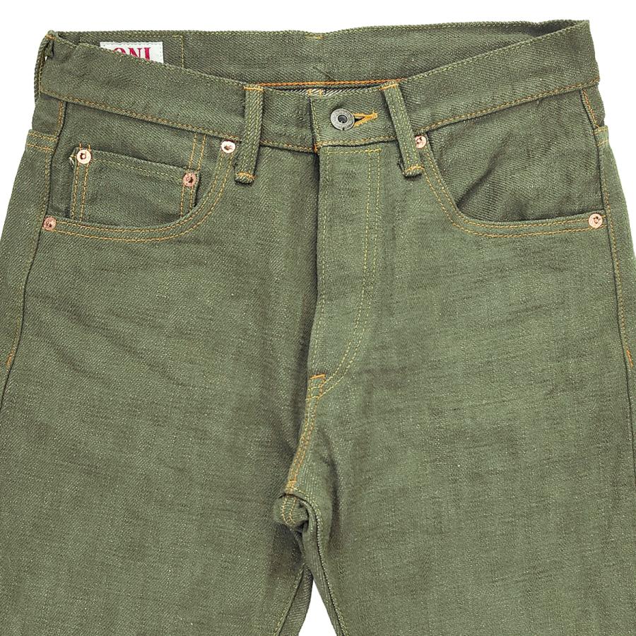 鬼デニム デニムパンツ ONI Denim 18oz. オリーブデニム レギュラー